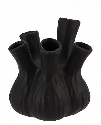 Zwarte vaas (klein) 17x20cm