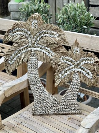 Wanddecoratie Palmboom schelpen Bali