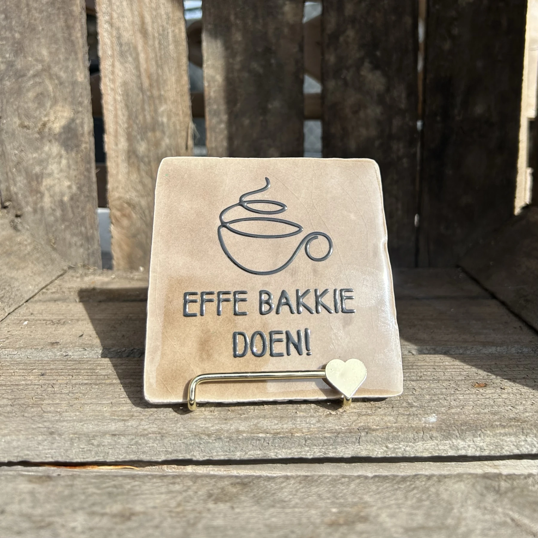 Effe bakkie doen! Tegeltje