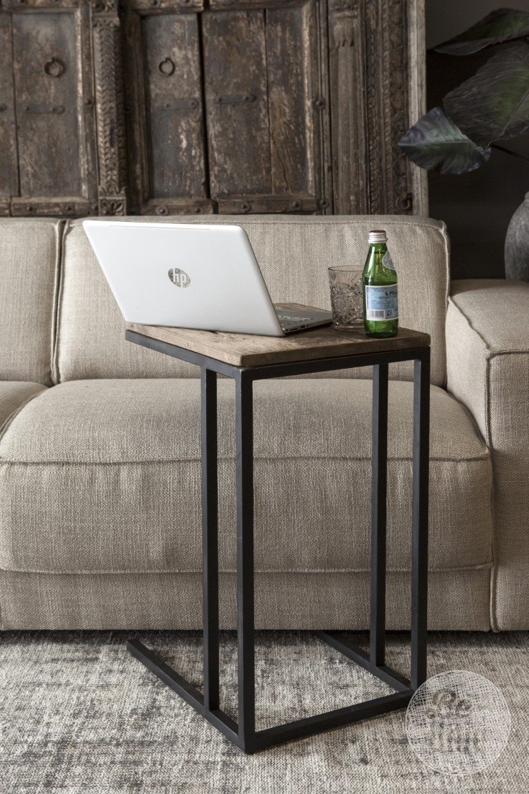 Be UNIQ bijzettafel / Laptop tafeltje stoer hout
