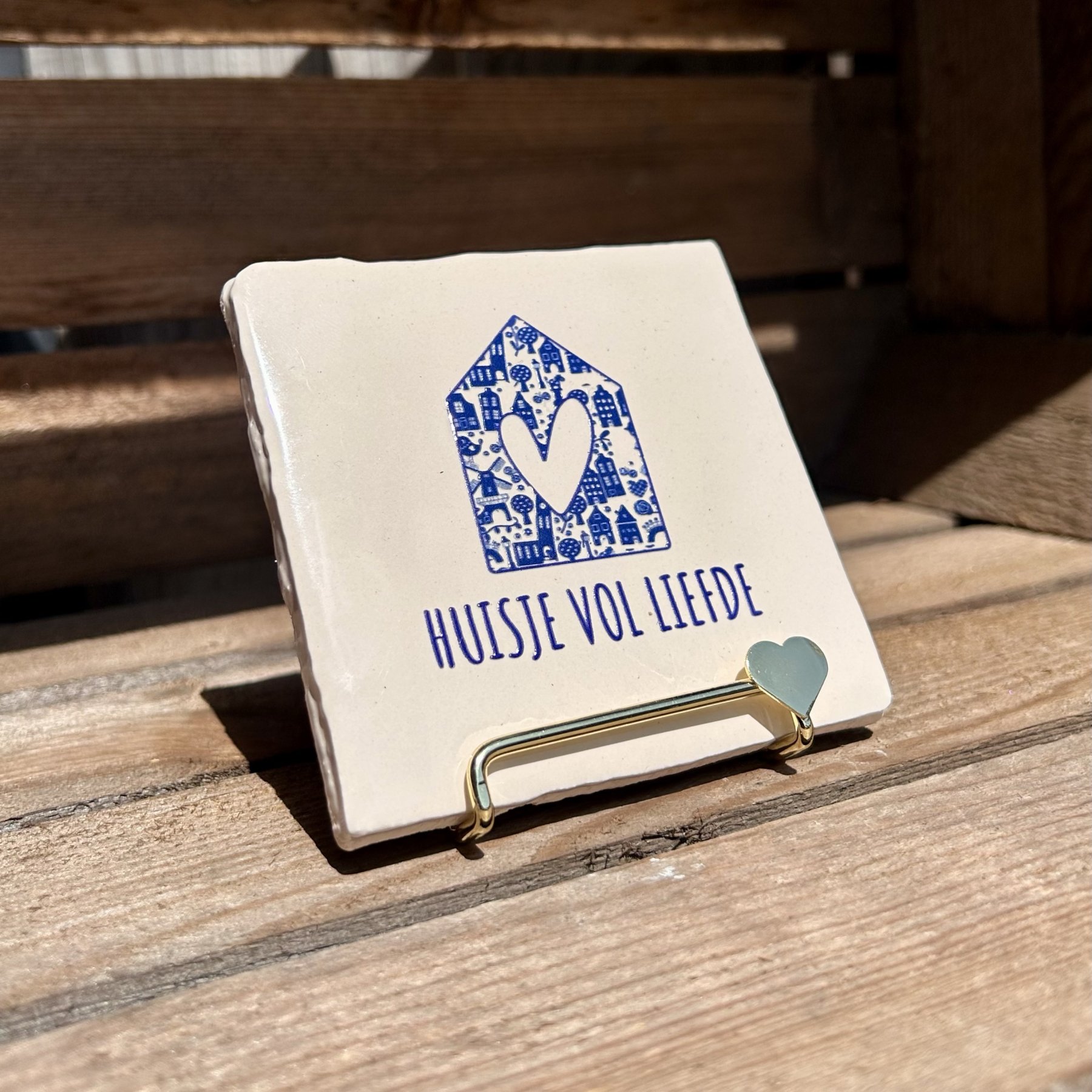 Tegeltje delftsblauw Huisje vol liefde - Afbeelding 3