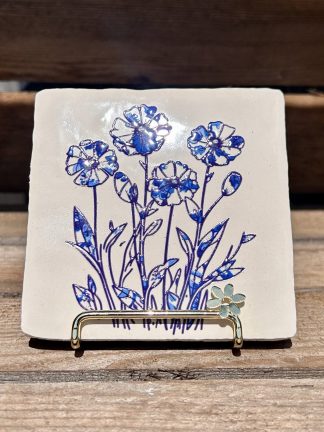 Tegeltje delftsblauwen Bloemen
