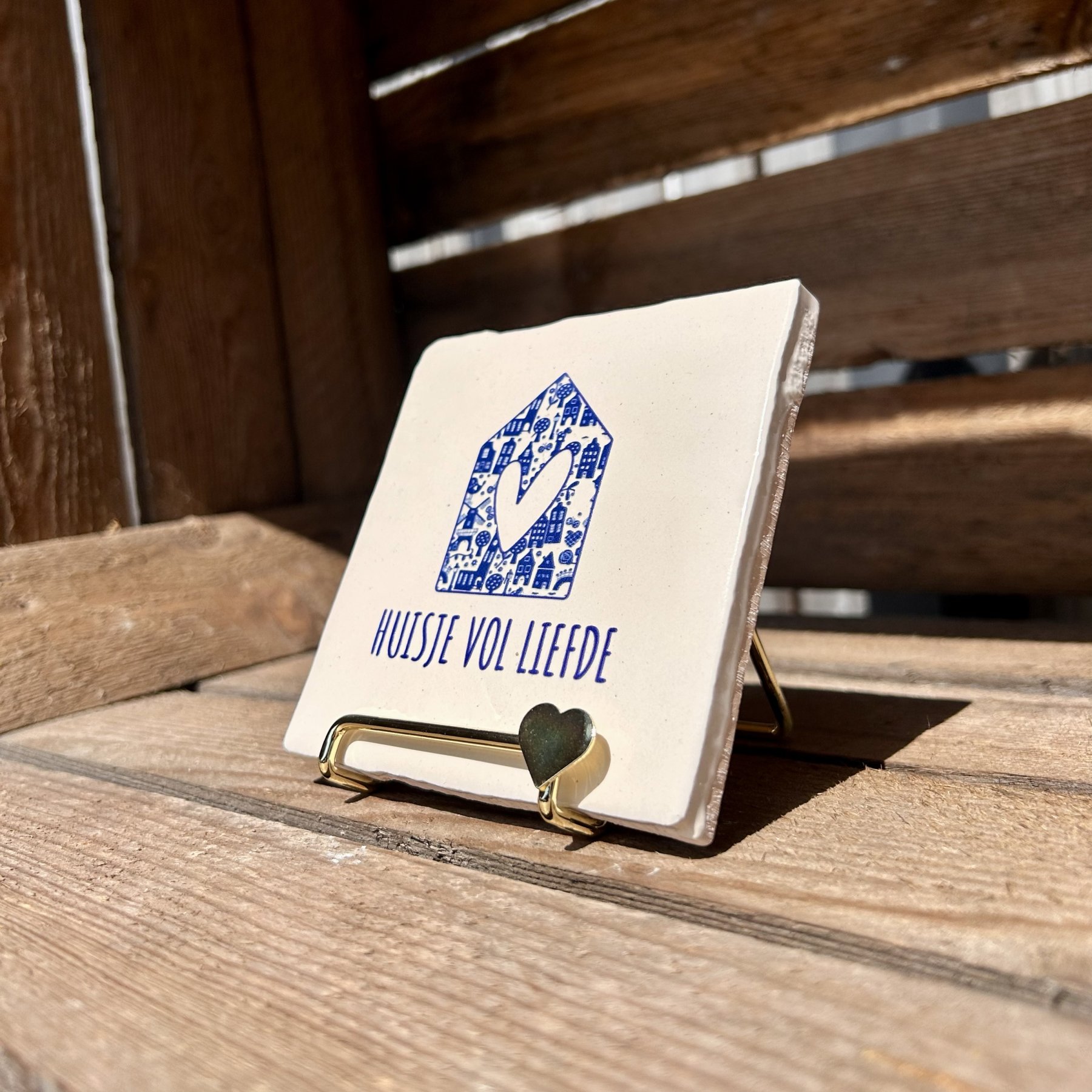 Tegeltje delftsblauw Huisje vol liefde - Afbeelding 2