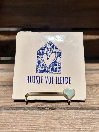 Tegeltje delftsblauw Huisje vol liefde