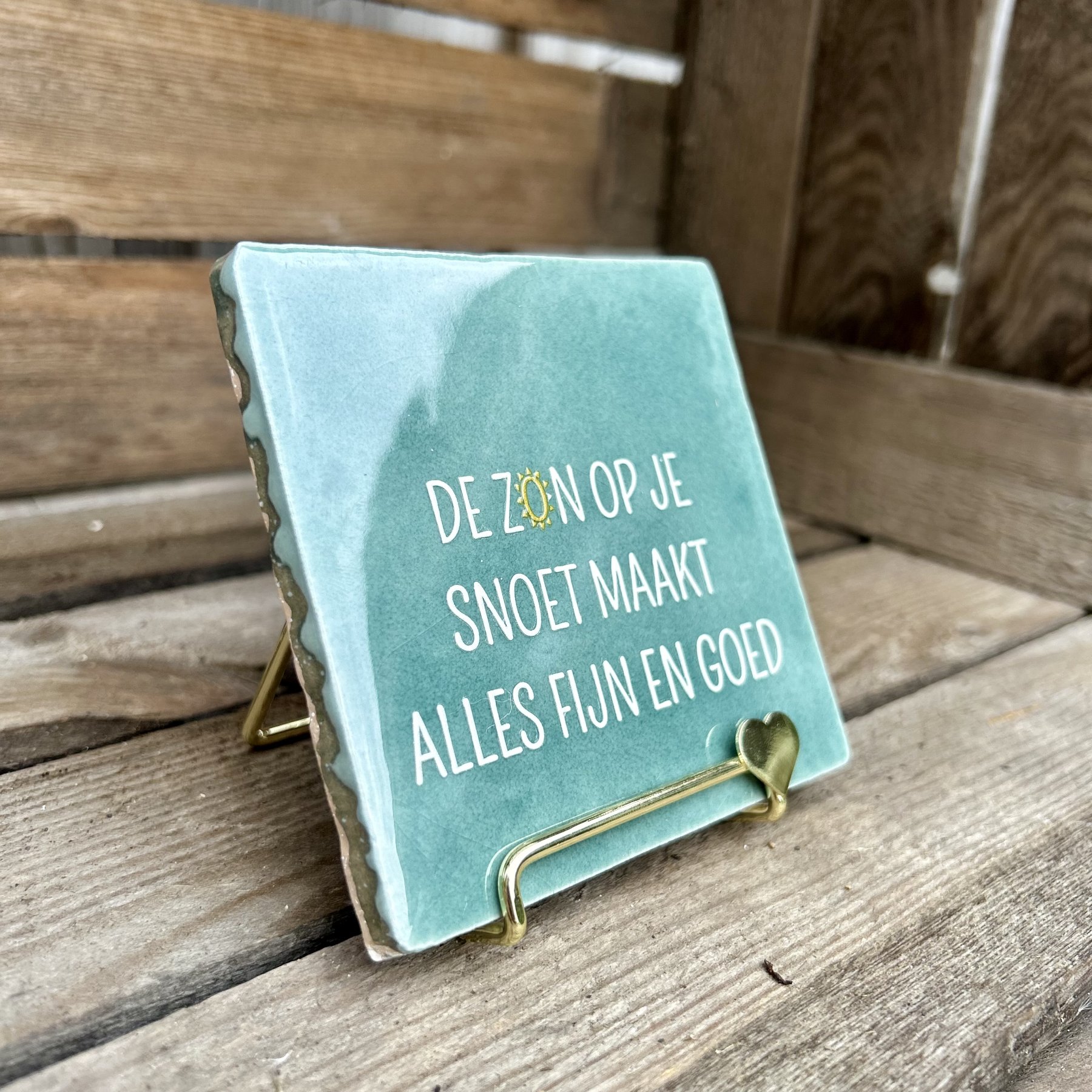 Tegeltje De zon op je snoet - Afbeelding 3