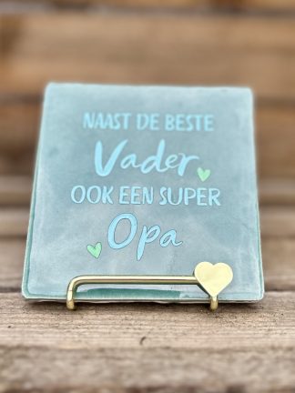 Tegeltje Super Opa blauw