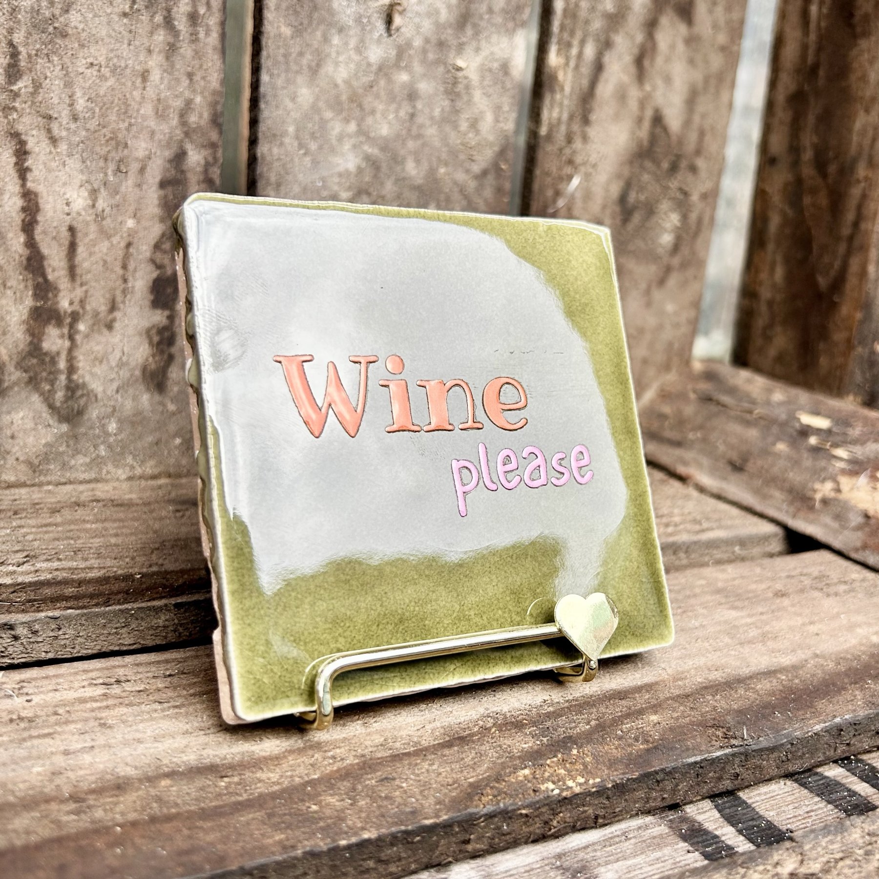 Tegeltje Wine please (groen) - Afbeelding 2