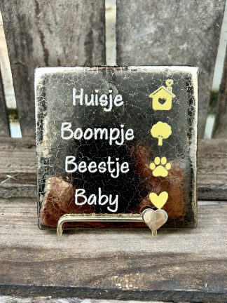 Tegeltje Huisje, Boompje, Beestje, baby (brons)
