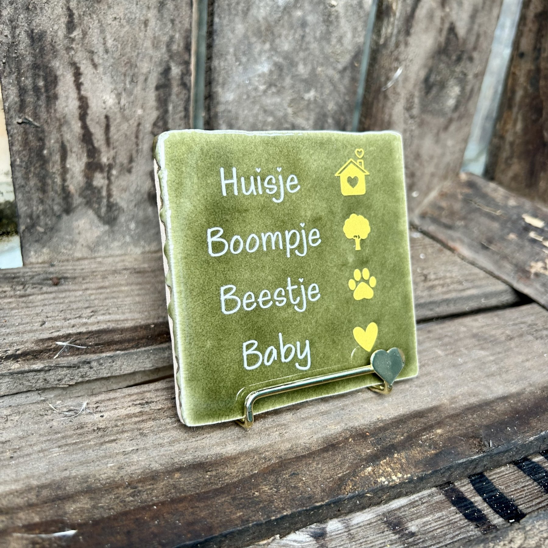 Tegeltje Huisje, Boompje, Beestje, baby (groen) - Afbeelding 3