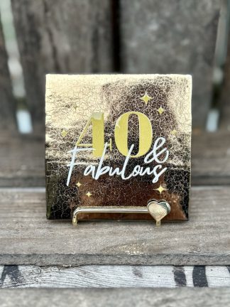 Tegeltje 40 en Fabulous (brons)