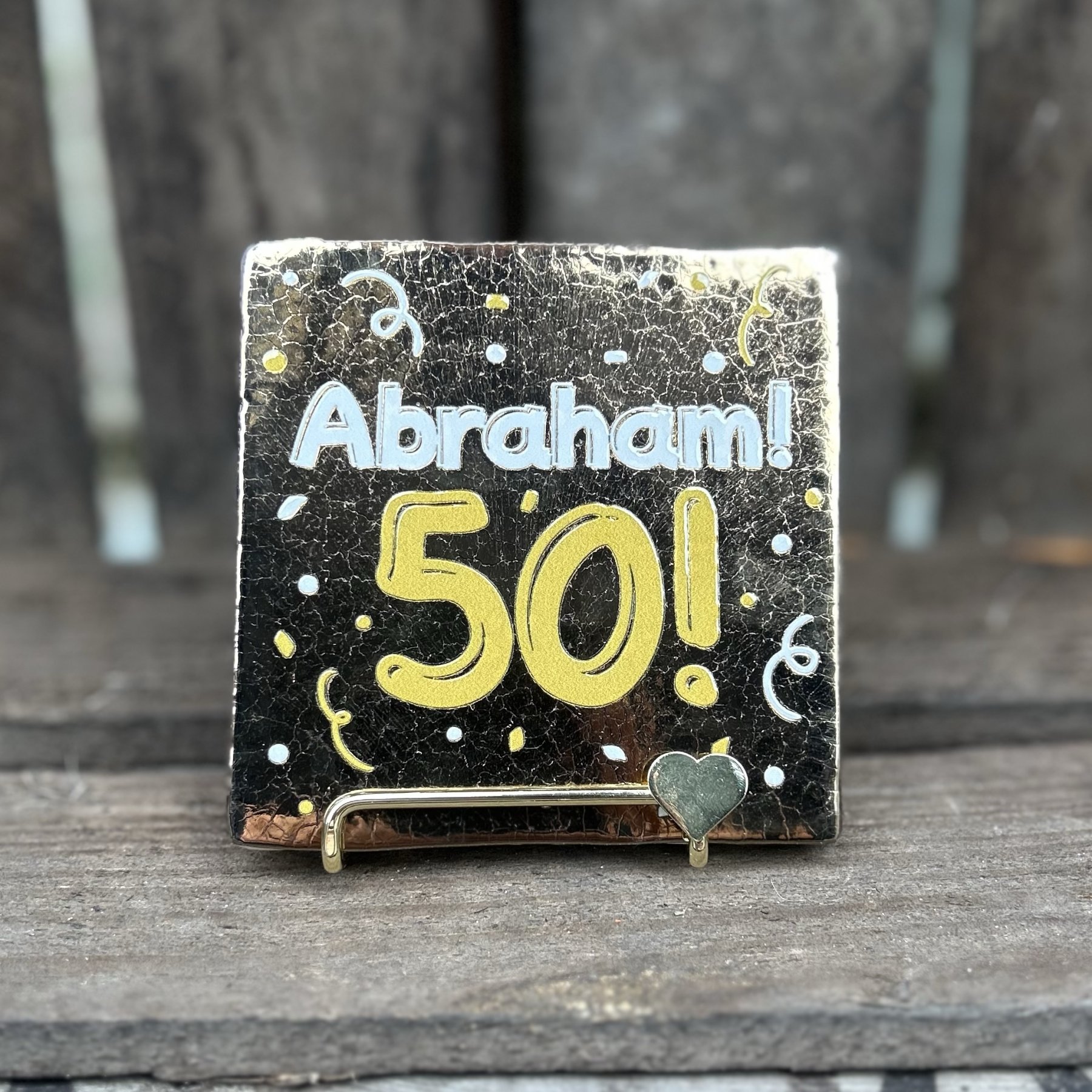 Tegeltje Abraham! 50! (brons)