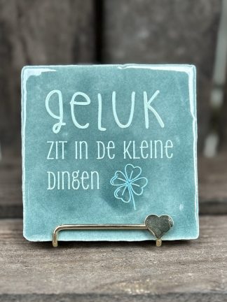 Tegeltje Geluk zit in de kleine dingen (blauw)