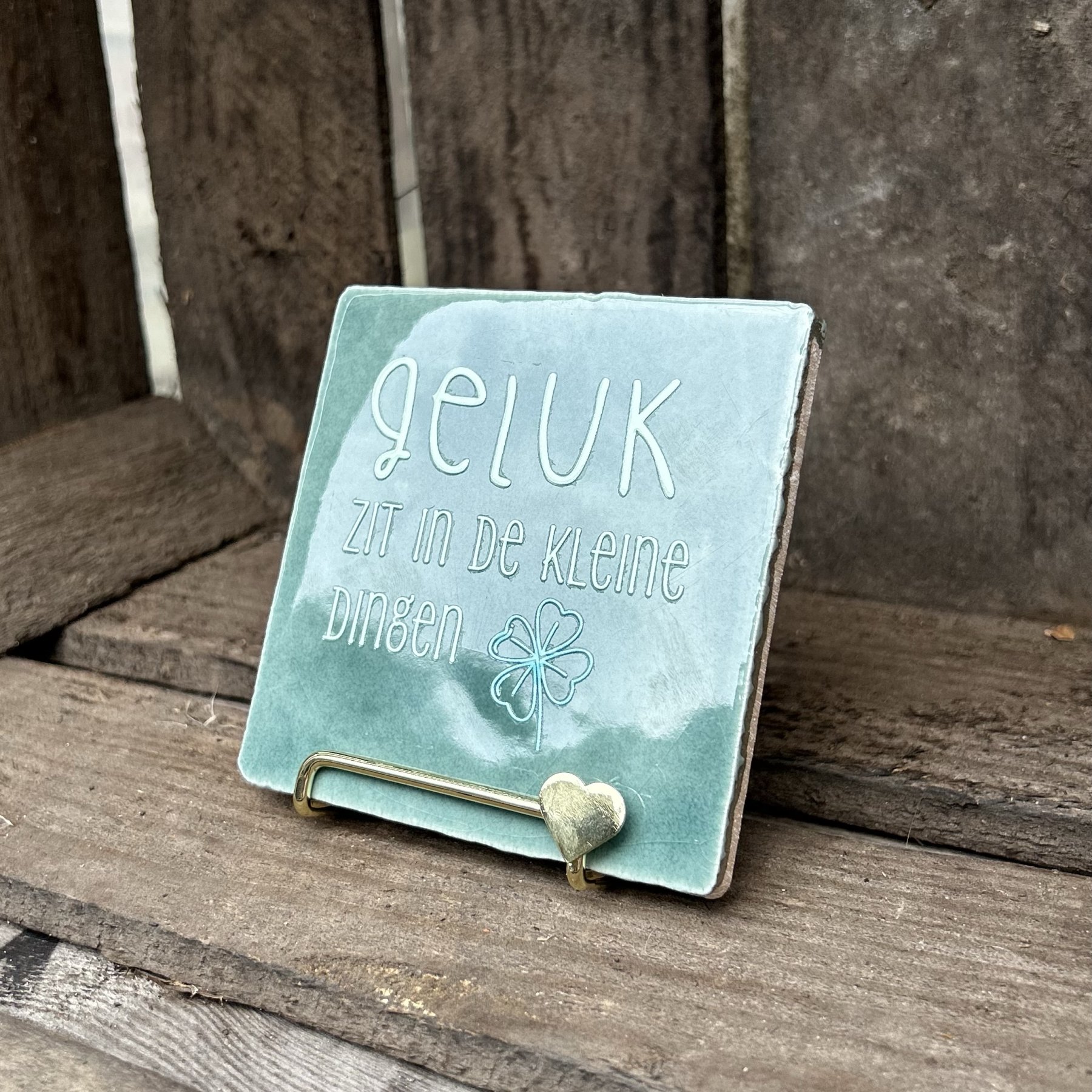 Tegeltje Geluk zit in de kleine dingen (blauw) - Afbeelding 3