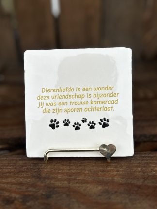 Tegeltje Dierenliefde is een wonder deze vriendschap is bijzonder
