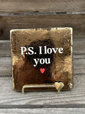 Tegeltje p.s. i love you (brons)
