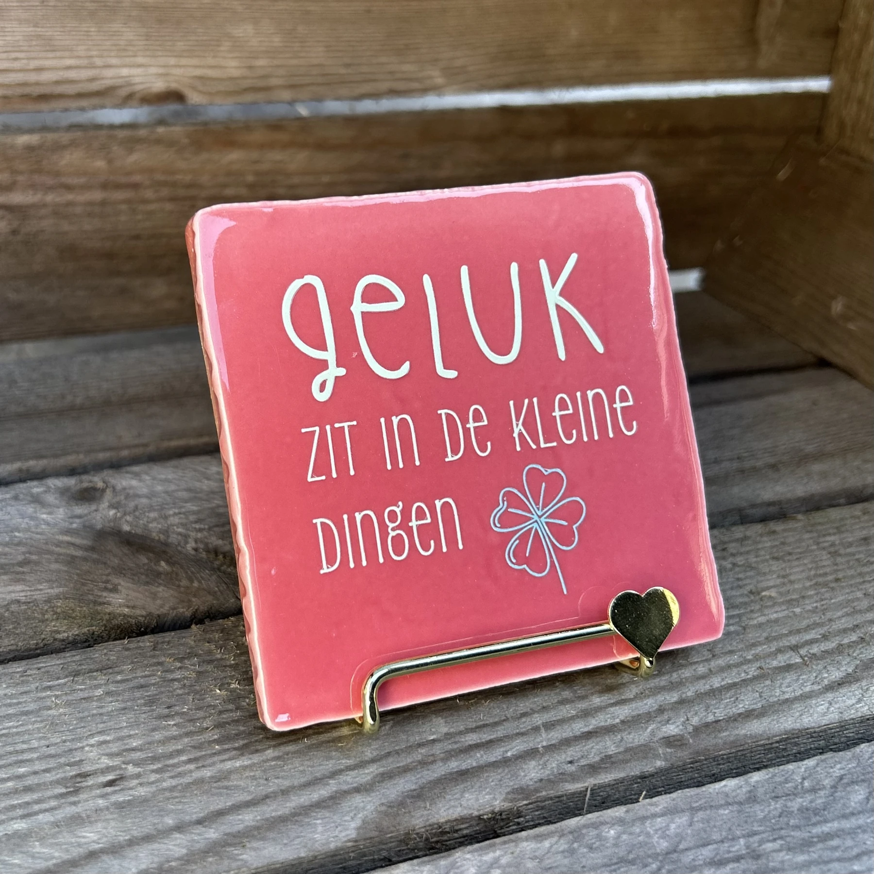Tegeltje Geluk zit in de kleine dingen (roze) - Afbeelding 3