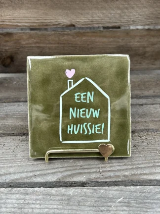 Tegeltje Een nieuw huissie! (Groen)
