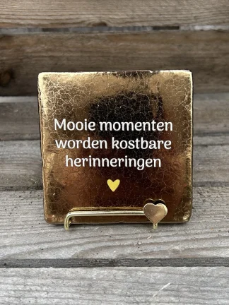 Tegeltje mooie momenten worden kostbare herinneringen (brons)