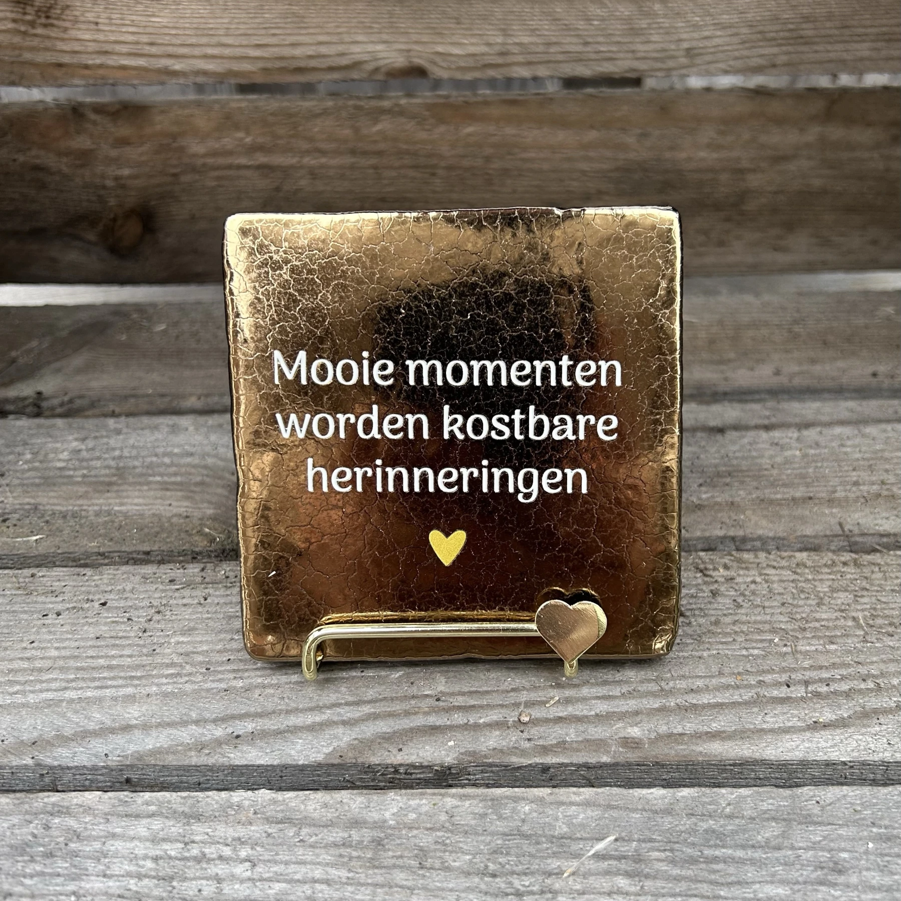 Tegeltje mooie momenten worden kostbare herinneringen (brons)