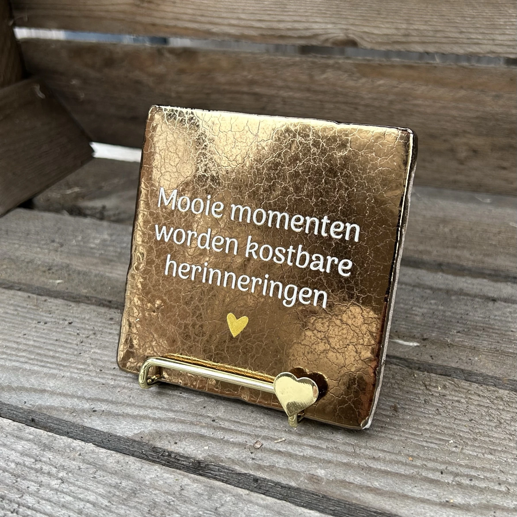 Tegeltje mooie momenten worden kostbare herinneringen (brons) - Afbeelding 2