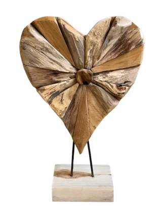 Teak hout hart op standaard 50cm