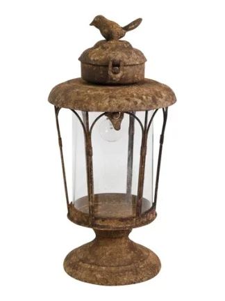 Lantaarn met vogeltje roest