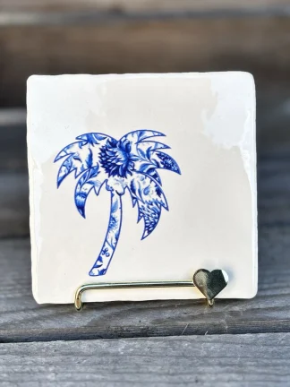 Tegeltje delftsblauwen palmboom
