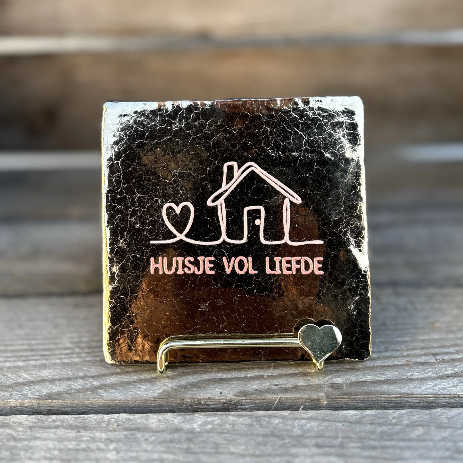 Tegeltje huisje vol liefde (Brons)