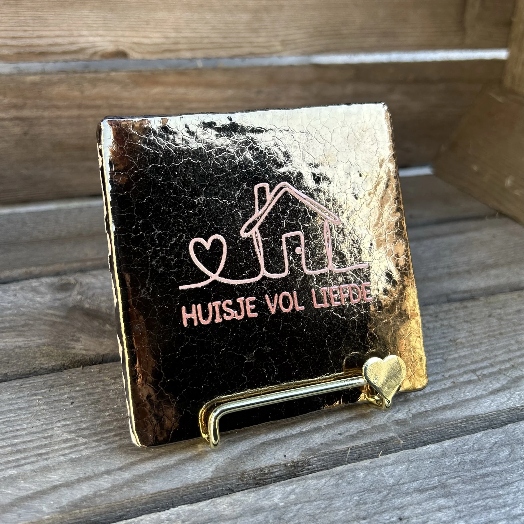 Tegeltje huisje vol liefde (Brons) - Afbeelding 2