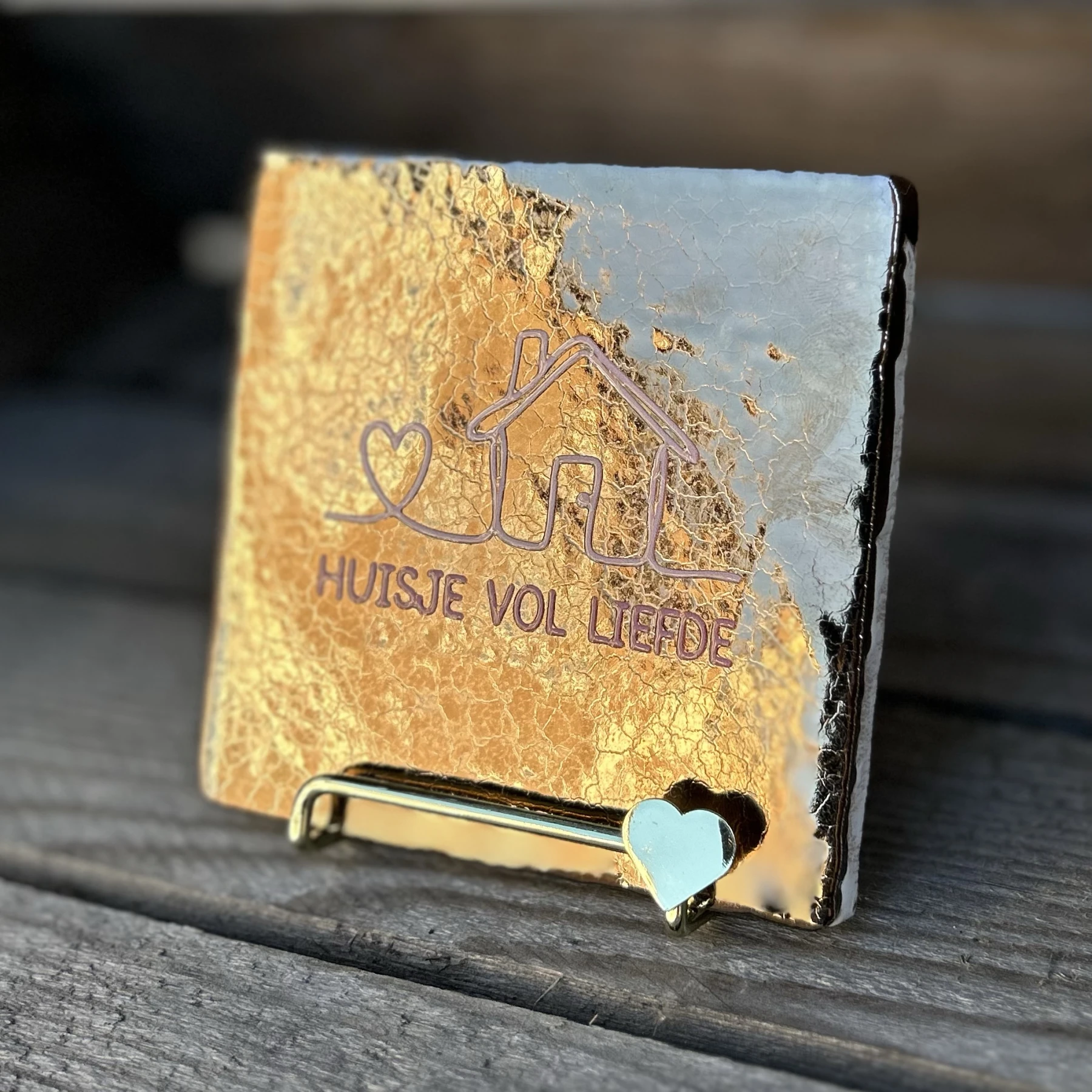 Tegeltje huisje vol liefde (Brons) - Afbeelding 3