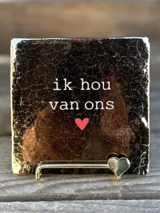 Tegeltje Ik hou van ons (brons)