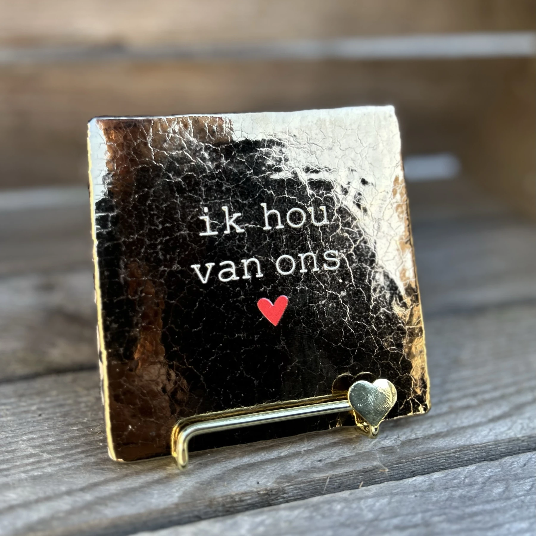 Tegeltje Ik hou van ons (brons) - Afbeelding 3