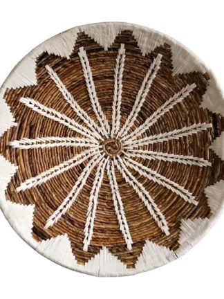 Handgemaakte Wanddecoratie wit uit Bali – Ø 65 cm