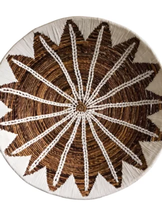 Handgemaakte Wanddecoratie wit uit Bali – Ø 80 cm