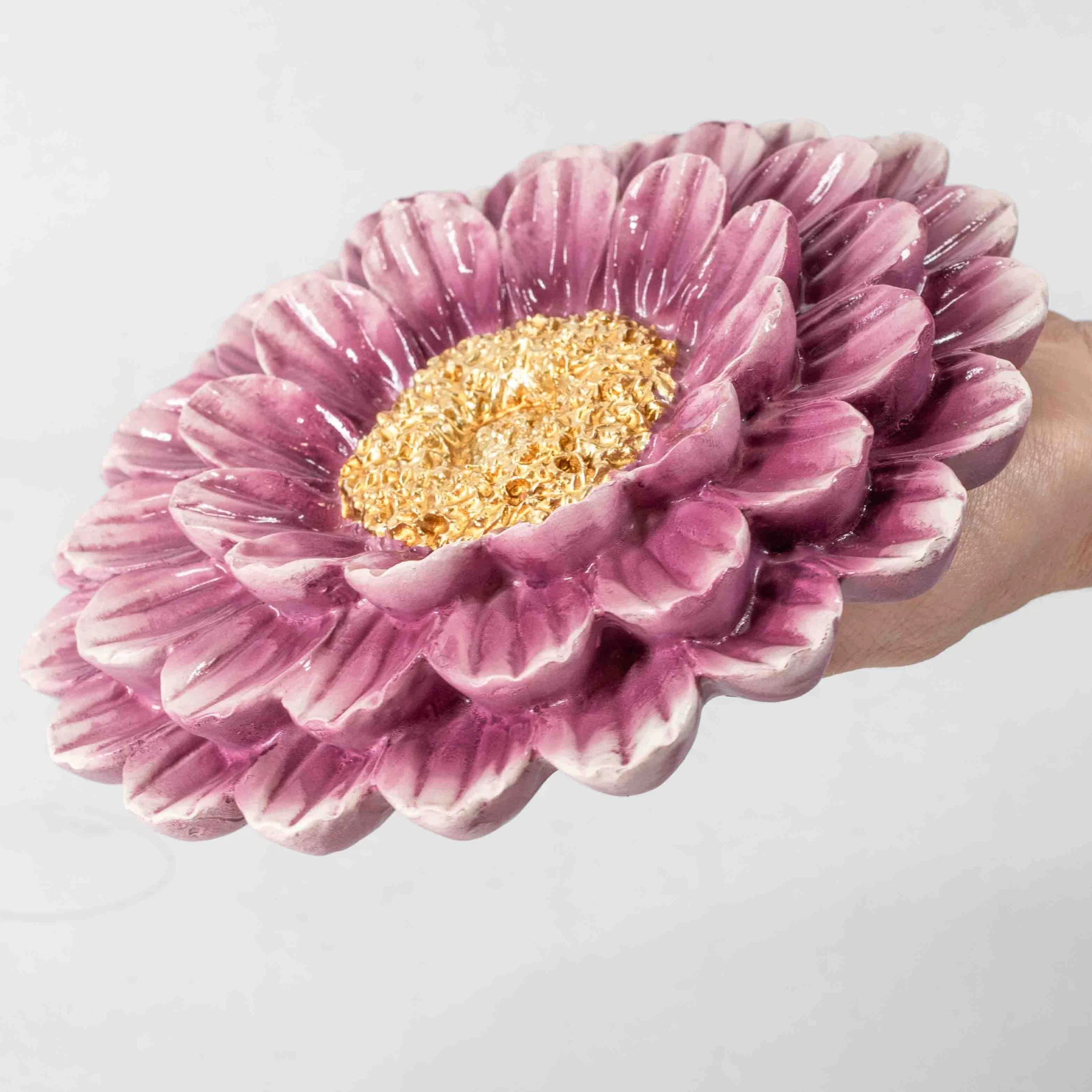 Decoratieve Wandbloem ‘paarse margriet’ – 19x19x4,5 cm - Afbeelding 2