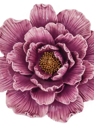 Decoratieve Wandbloem ‘Paarse muur juweel’ – 14x13,7x4 cm
