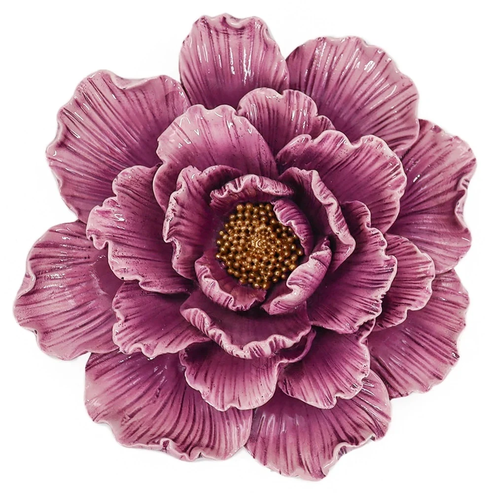 Decoratieve Wandbloem ‘Paarse muur juweel’ – 14x13,7x4 cm