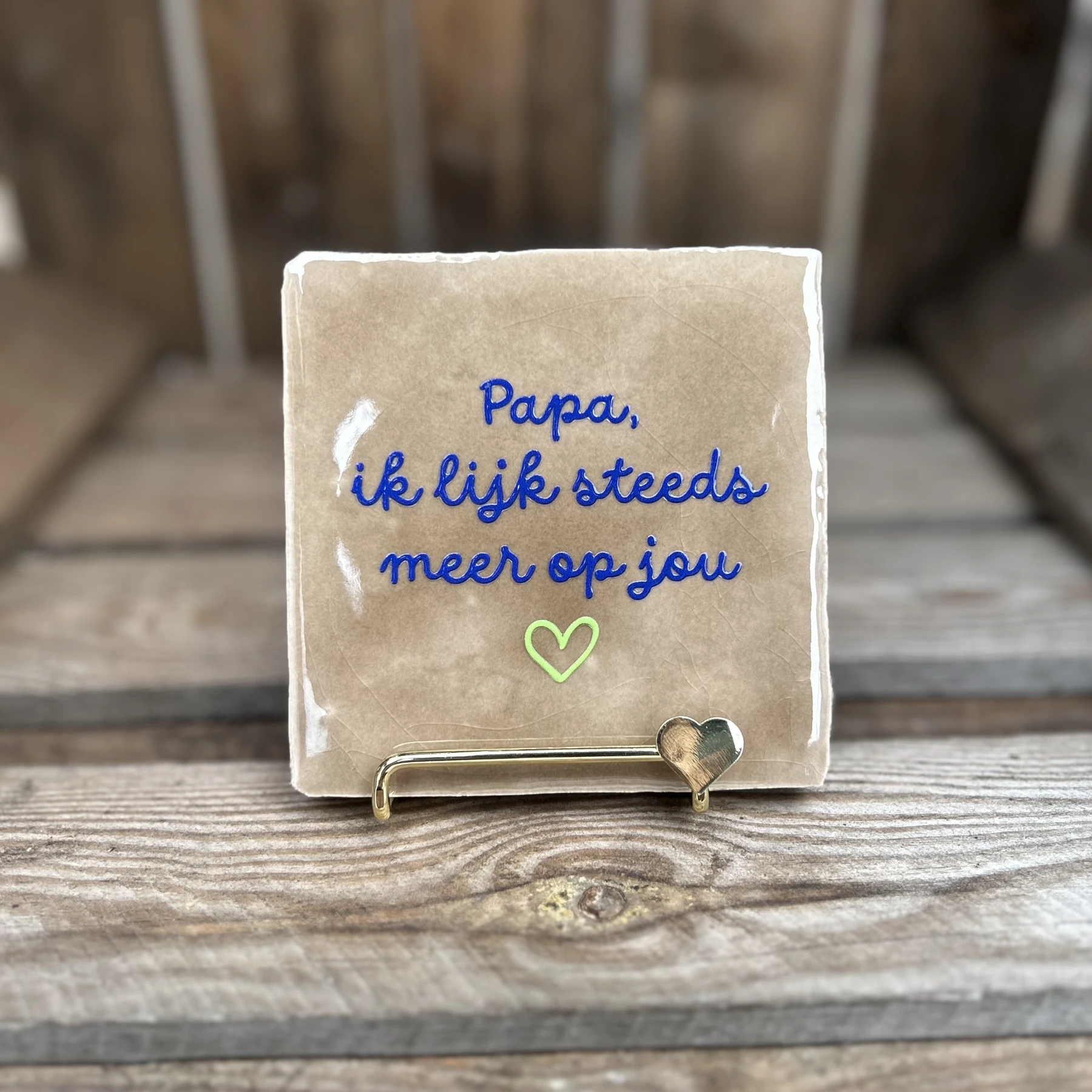 Tegeltje Papa, ik lijk steeds meer op jou Beige/ Blauw