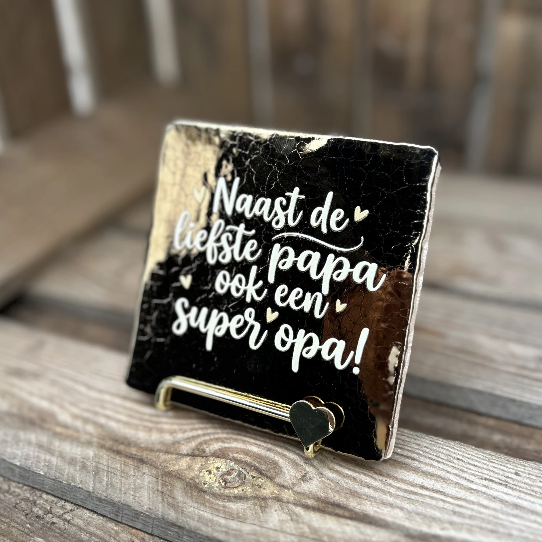 Tegeltje naast de liefste papa ook een super opa! Brons/ Wit - Afbeelding 3