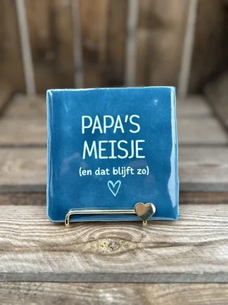 Tegeltje Papa’s meisje (en dat blijft zo) blauw