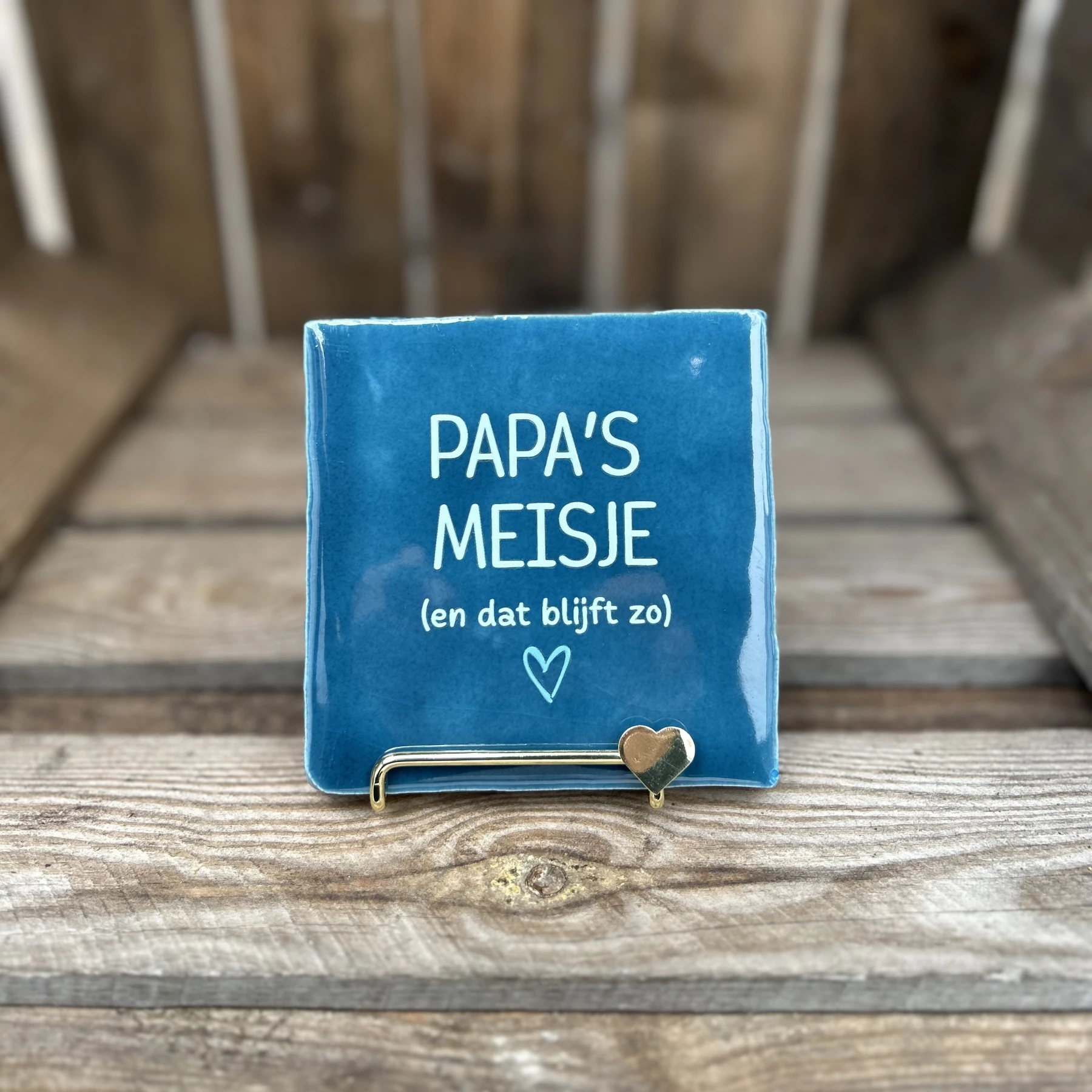 Tegeltje Papa’s meisje (en dat blijft zo) blauw