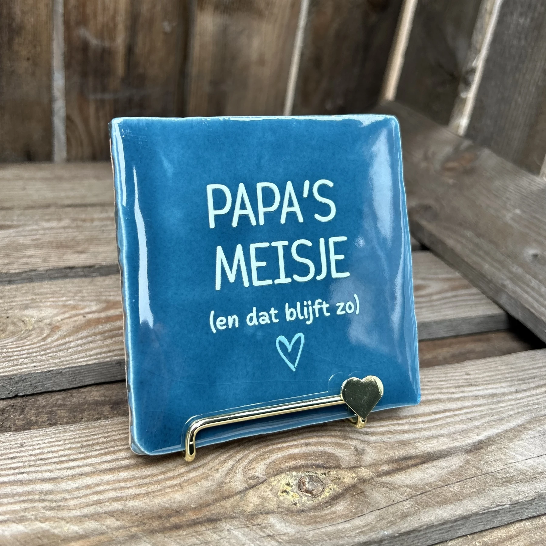 Tegeltje Papa’s meisje (en dat blijft zo) blauw - Afbeelding 2