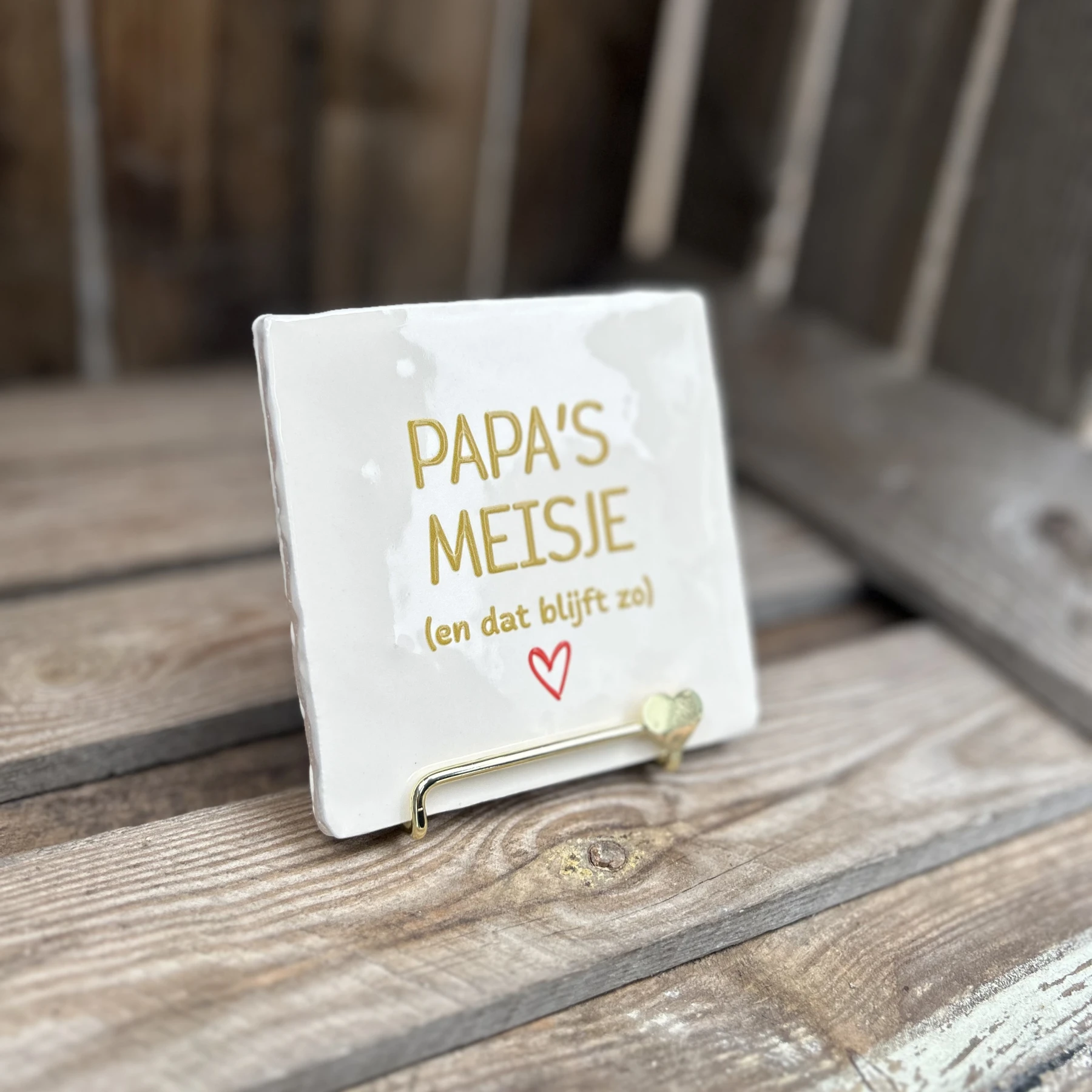 Tegeltje Papa’s meisje (en dat blijft zo) creme - Afbeelding 2