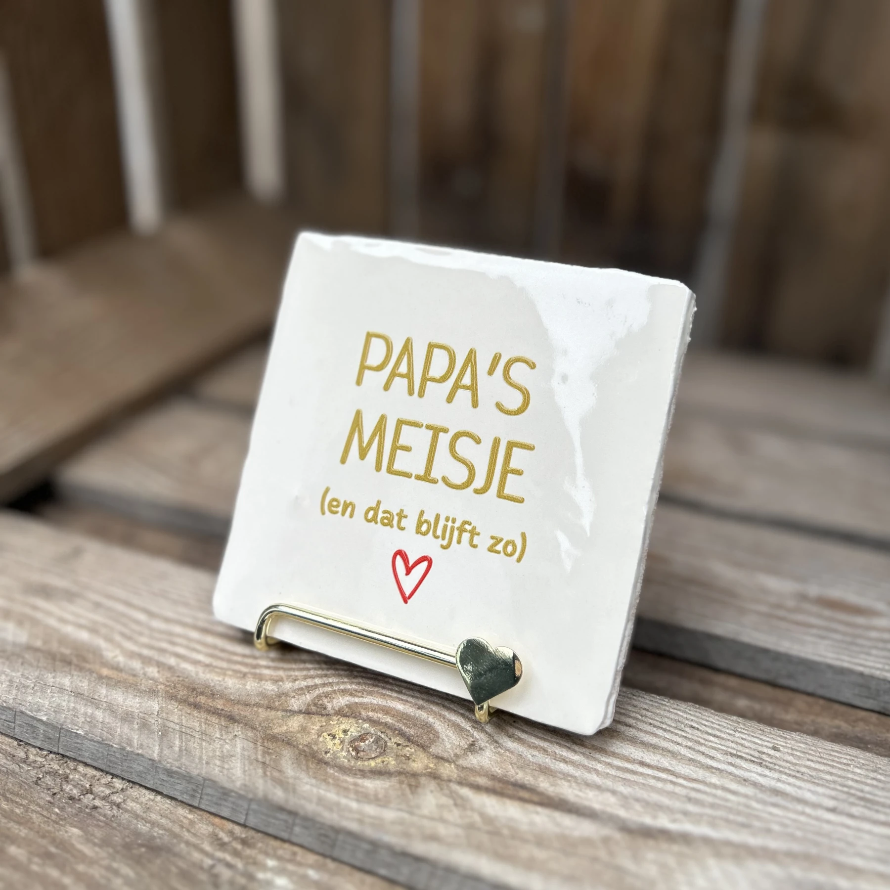 Tegeltje Papa’s meisje (en dat blijft zo) creme - Afbeelding 3