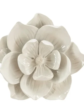 Decoratieve Wandbloem ‘ Salvia beige ’ – 15 x 4,3 x 14,5 cm