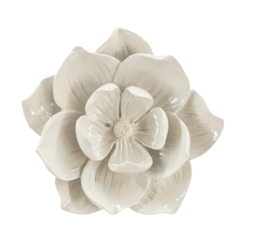 Decoratieve Wandbloem ‘ Salvia beige ’ – 15 x 4,3 x 14,5 cm