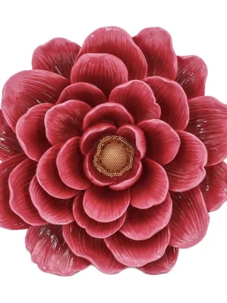 Decoratieve Wandbloem ‘ rode dahlia ’ – 31 x 29,2 x 4,9 cm