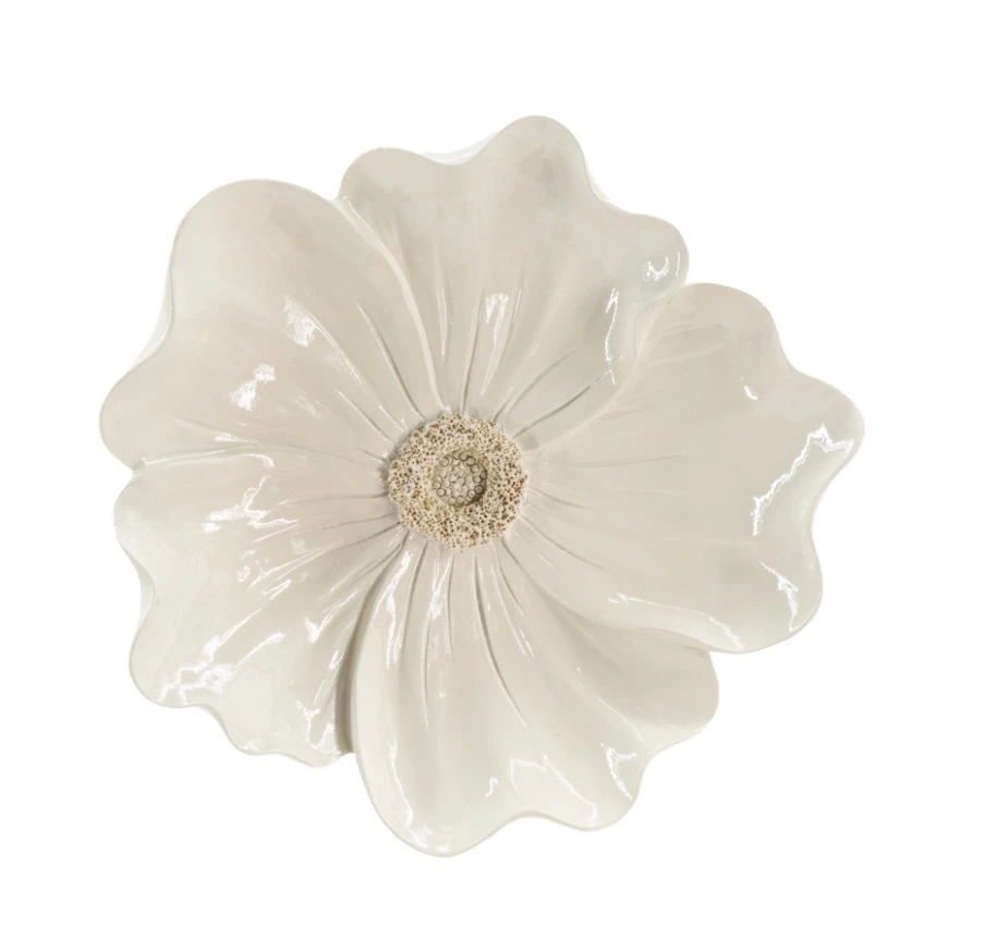 Decoratieve Wandbloem ‘ witte cosmos ’ – 15,3 x 3 x 14,3 cm