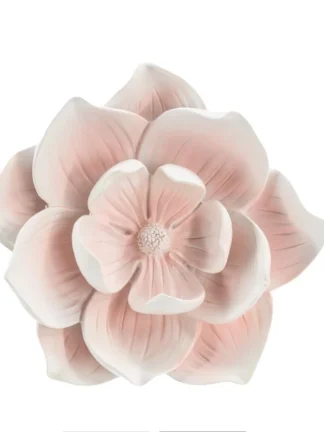 Decoratieve Wandbloem ‘ zacht roze pioen ’ – 15 x 4,3 x 14,5 cm