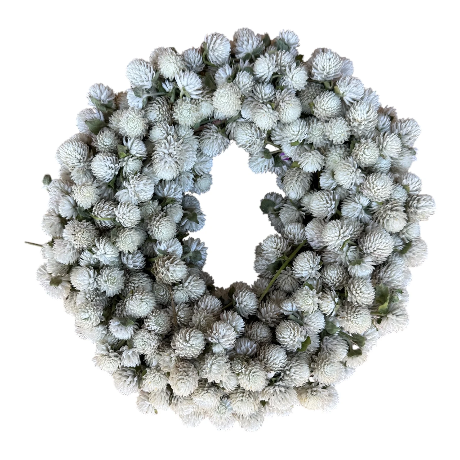 Witte Gomphrena Krans - 30cm
